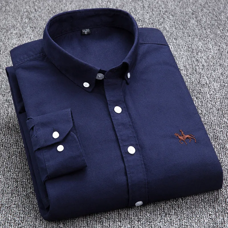 INSTOCK- long-sleeved Oxford shirt.