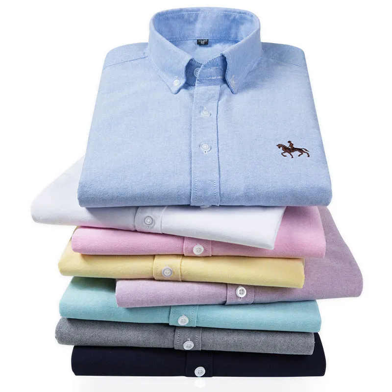 INSTOCK- long-sleeved Oxford shirt.