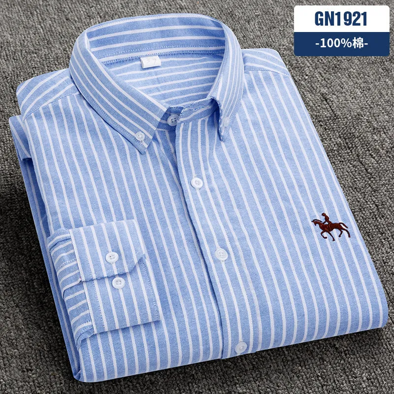 INSTOCK- long-sleeved Oxford shirt.