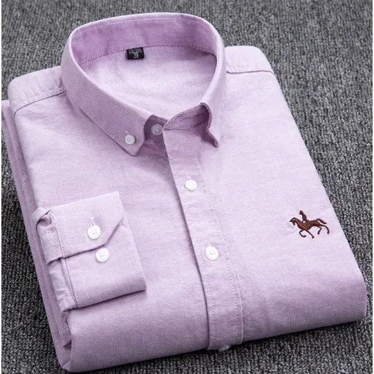 INSTOCK- long-sleeved Oxford shirt.
