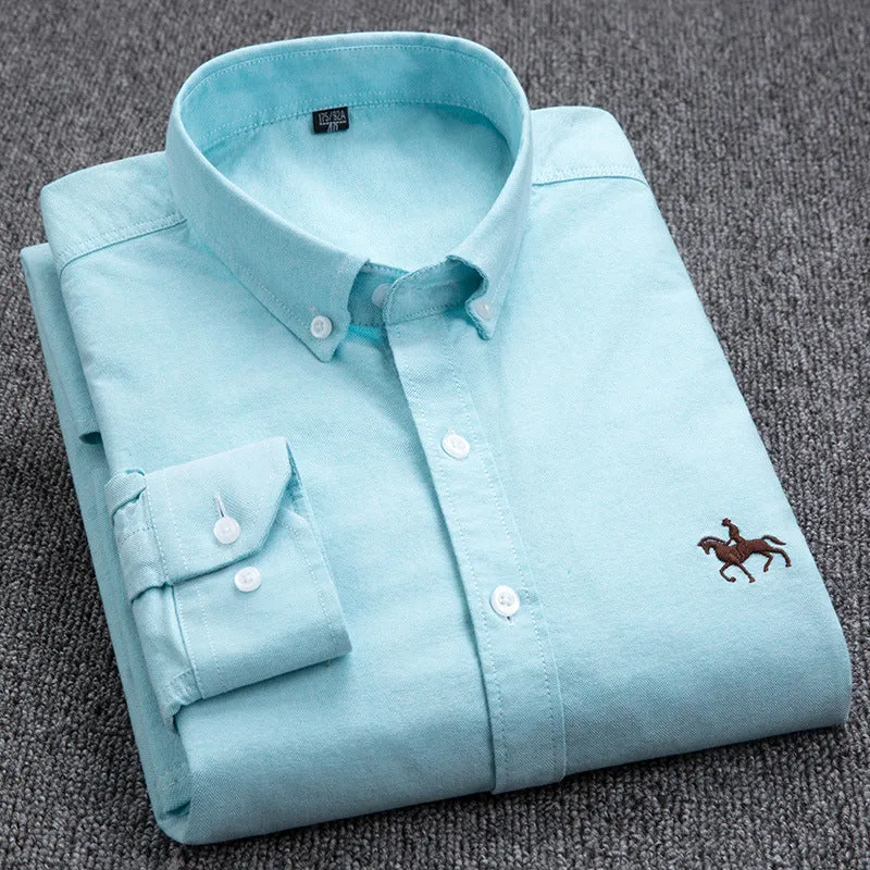 INSTOCK- long-sleeved Oxford shirt.
