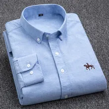 INSTOCK- long-sleeved Oxford shirt.