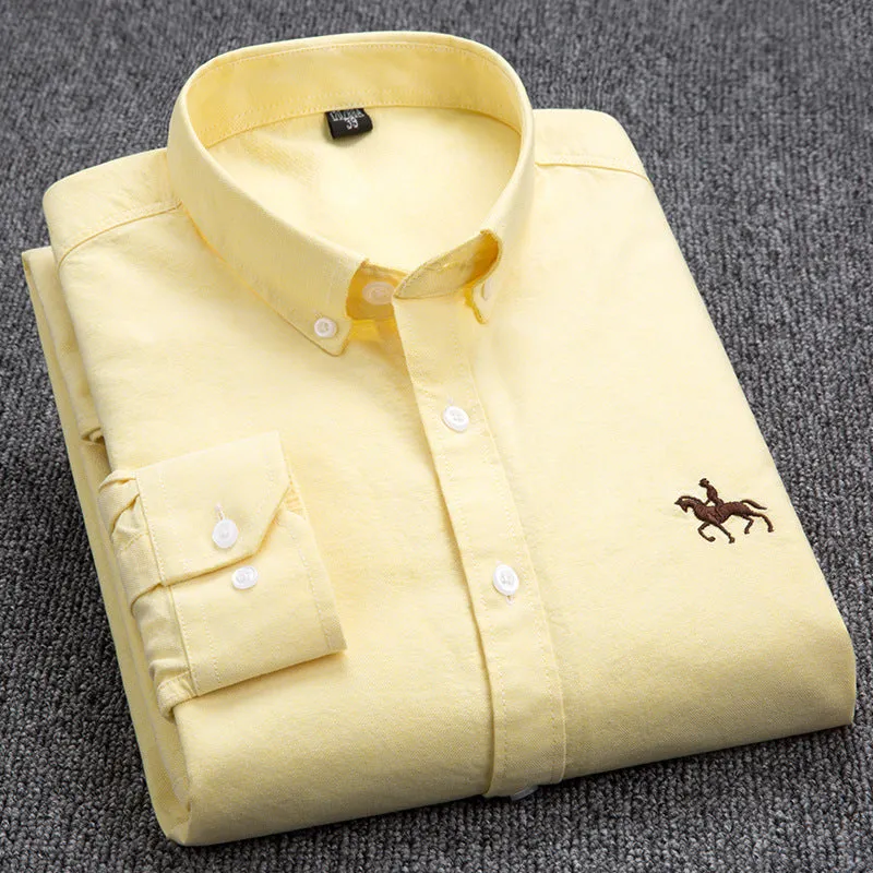 INSTOCK- long-sleeved Oxford shirt.
