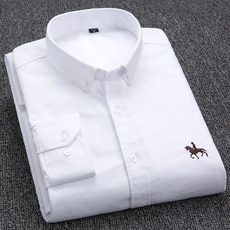 INSTOCK- long-sleeved Oxford shirt.