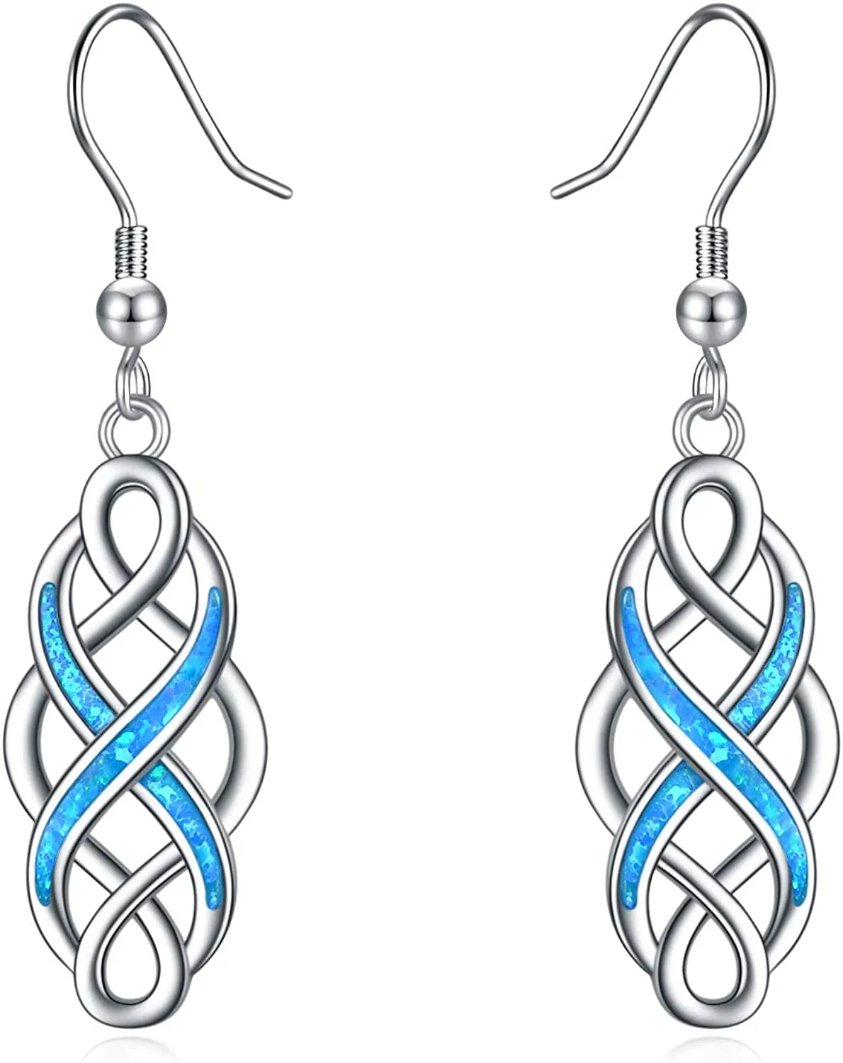 Irish Vintage Sterling Silver Celtic Knot Dangle  Earrings