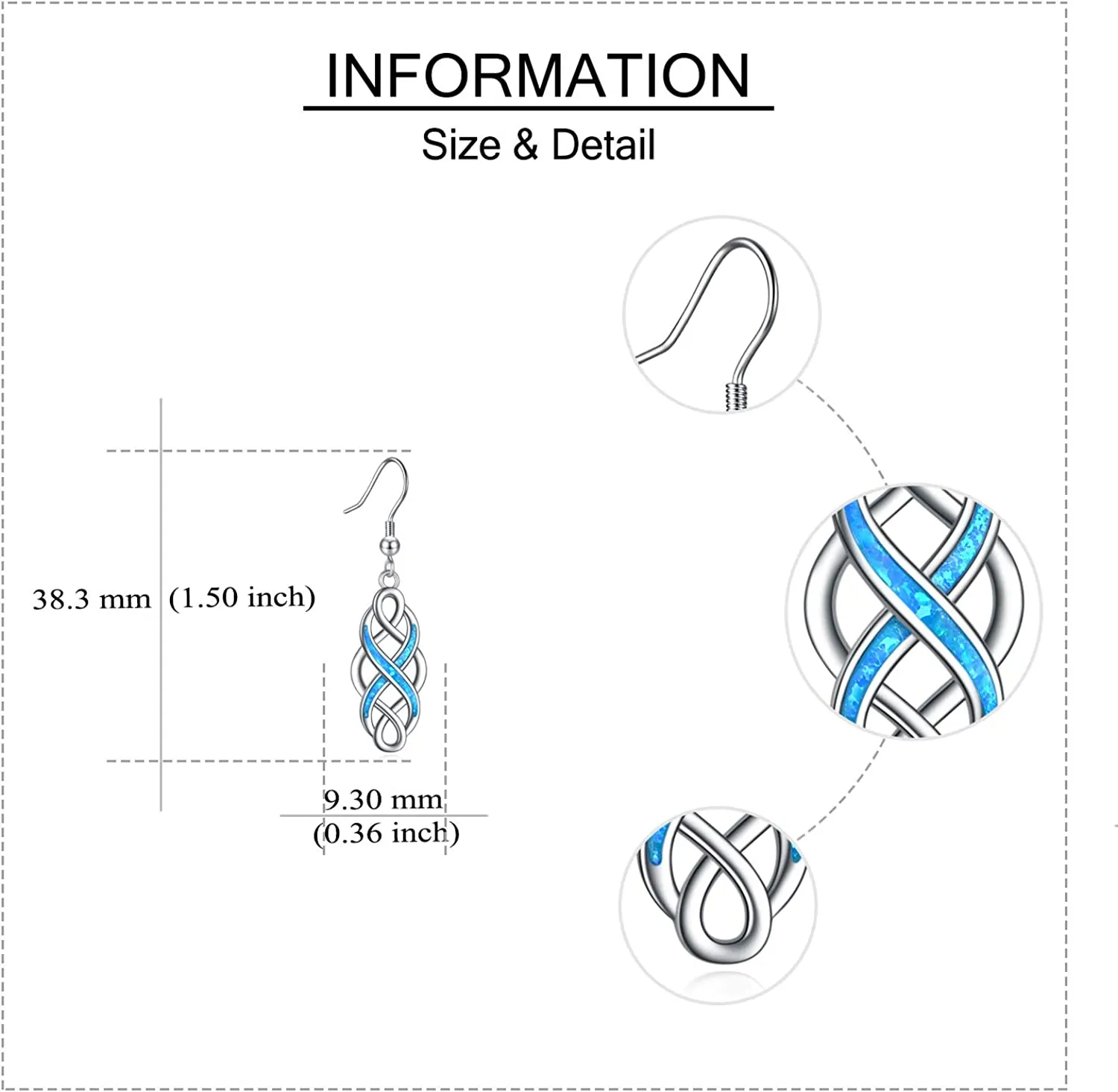 Irish Vintage Sterling Silver Celtic Knot Dangle  Earrings