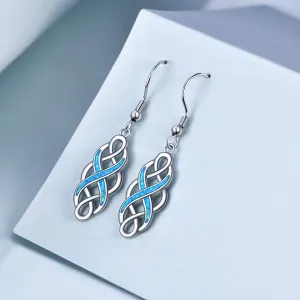 Irish Vintage Sterling Silver Celtic Knot Dangle  Earrings