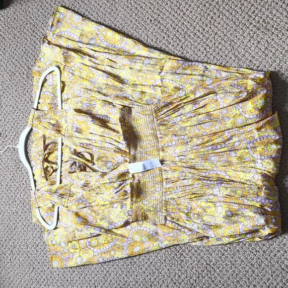 J Crew Collection Tie Back Scalloped Paisley Maxi Dress