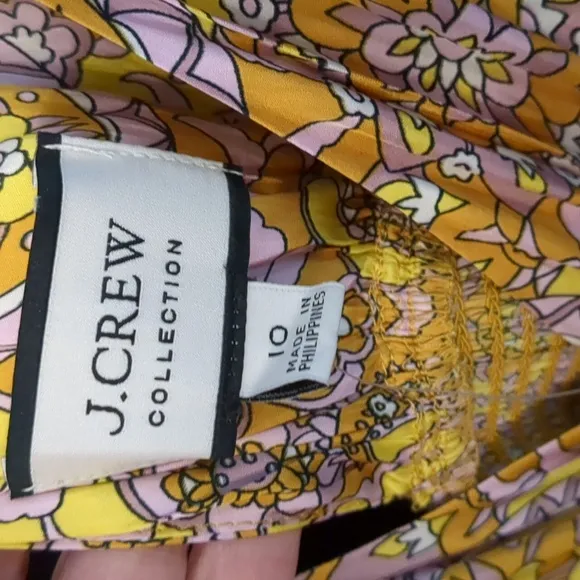 J Crew Collection Tie Back Scalloped Paisley Maxi Dress
