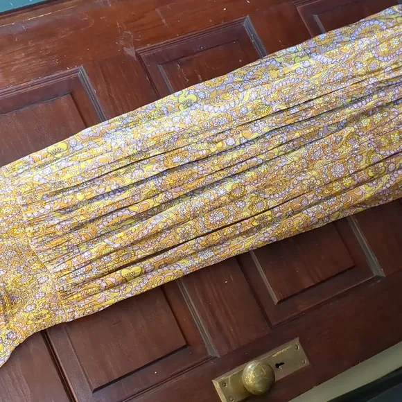 J Crew Collection Tie Back Scalloped Paisley Maxi Dress