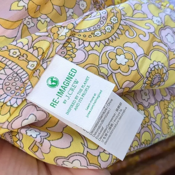 J Crew Collection Tie Back Scalloped Paisley Maxi Dress