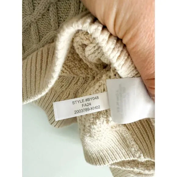 J Crew Factory | NWOT | Cable crewneck sweater in Ivory | Sz 2x