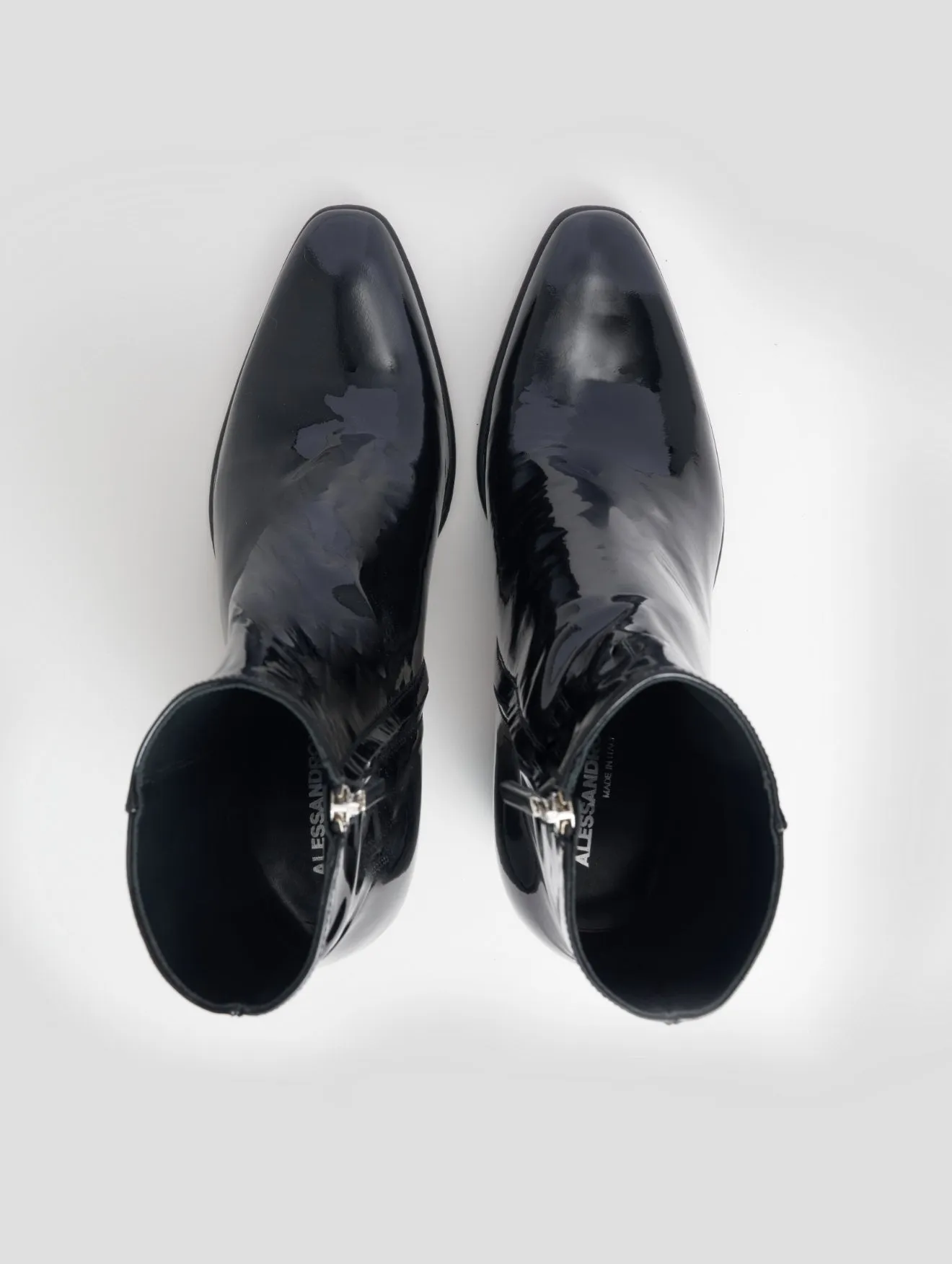 JANIS 80MM ANKLE BOOT IN BLACK PATENT LEATHER