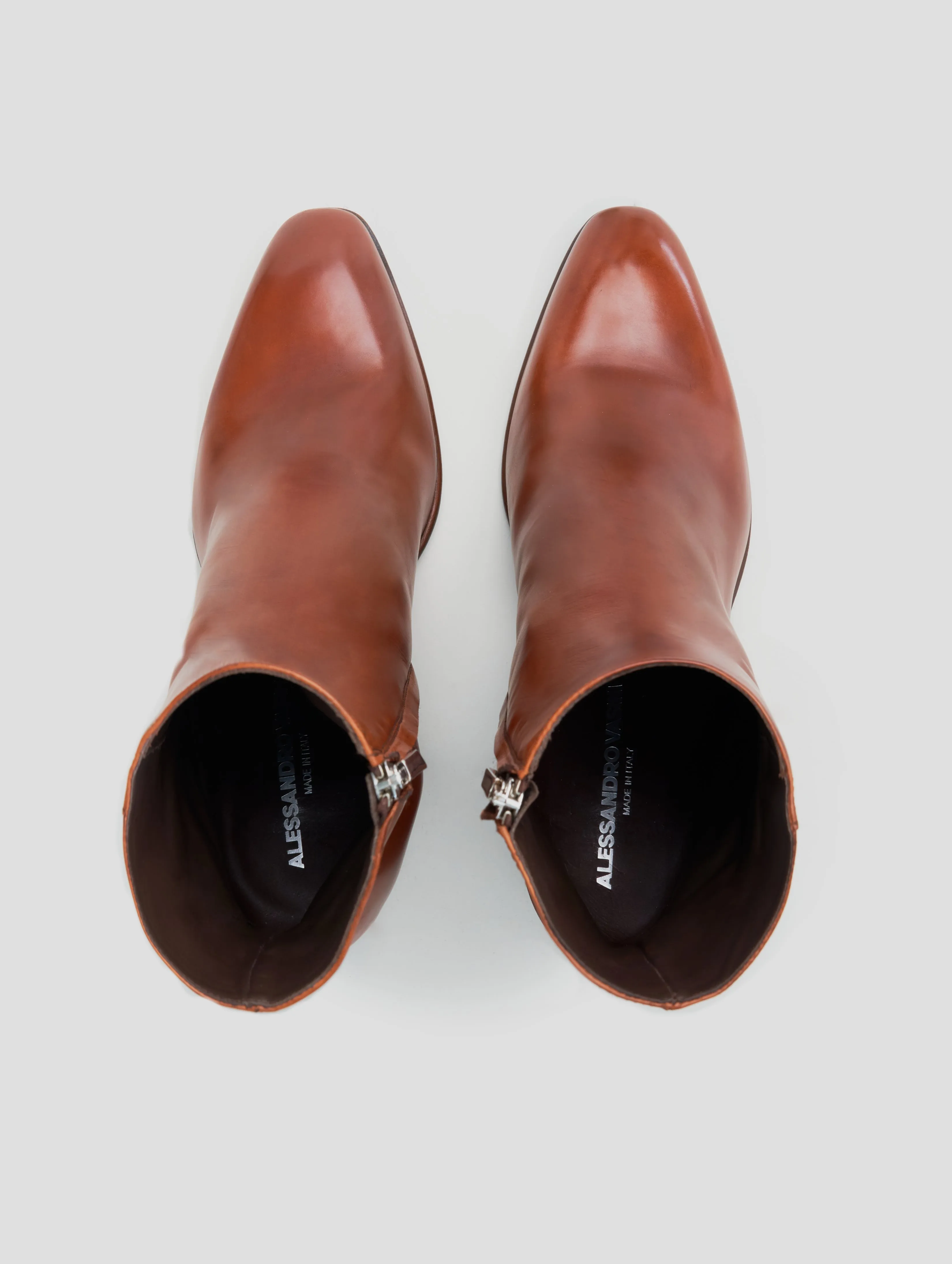 JANIS 80MM ANKLE BOOT IN BRICK CALFSKIN - Woman