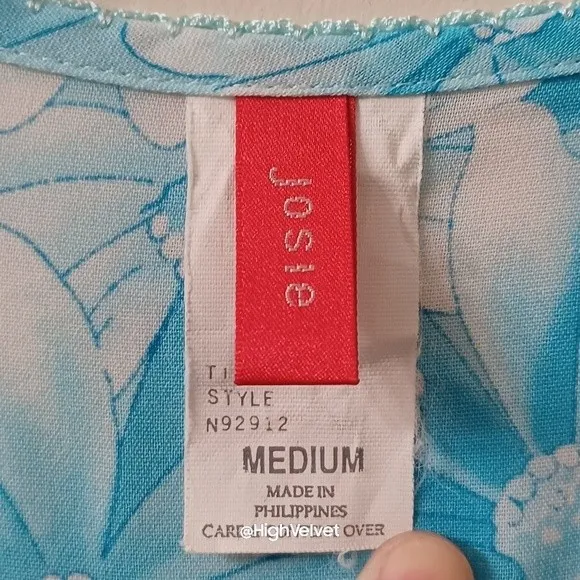 Josie Natori Baby Blue Floral Summer Robe / Cover-up sz Medium
