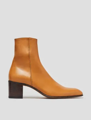 JUAN 60MM ANKLE BOOT IN TAN CALFSKIN