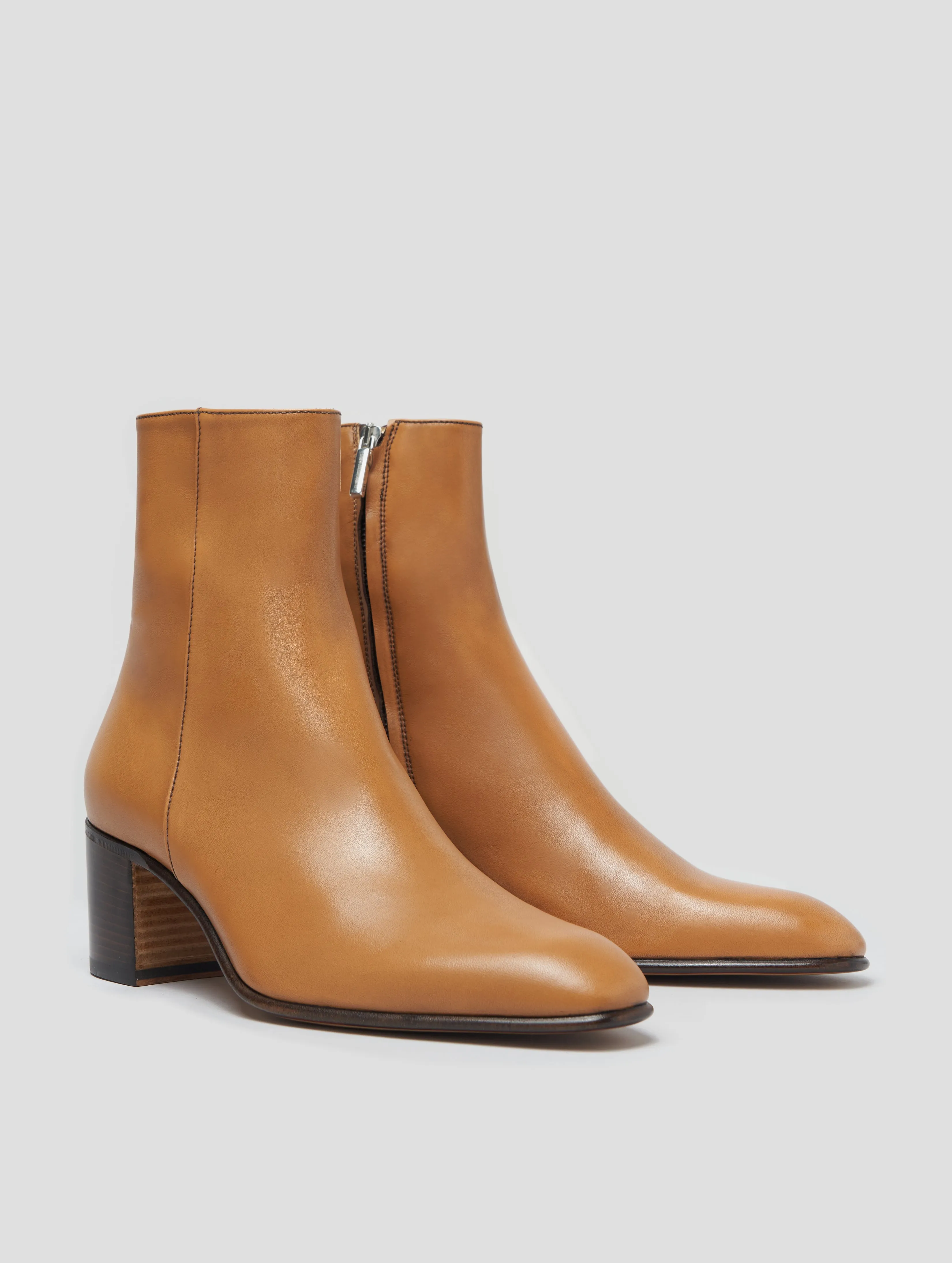 JUAN 60MM ANKLE BOOT IN TAN CALFSKIN