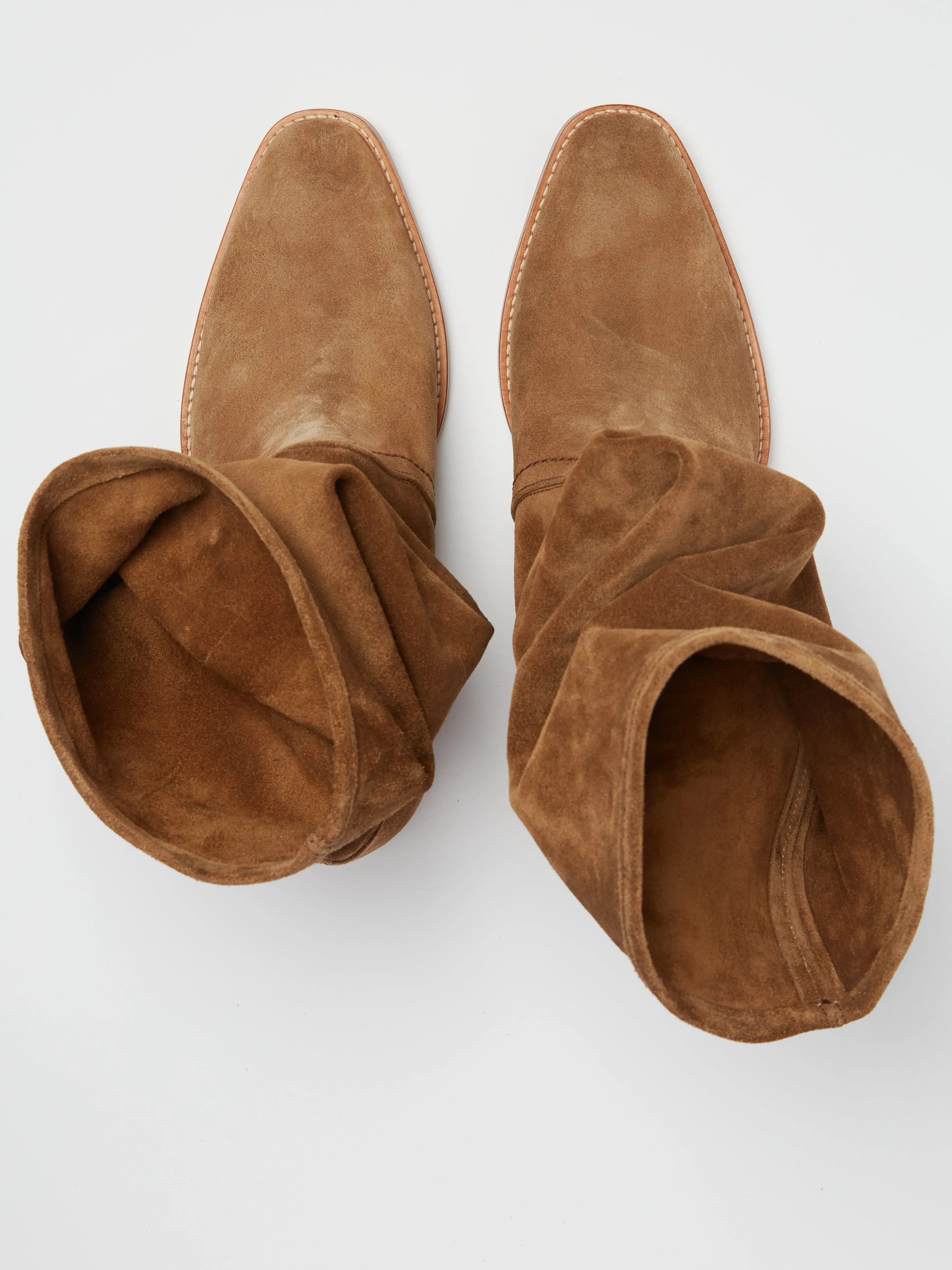 KEITH ROLL DOWN BOOTS IN TOBACCO SUEDE