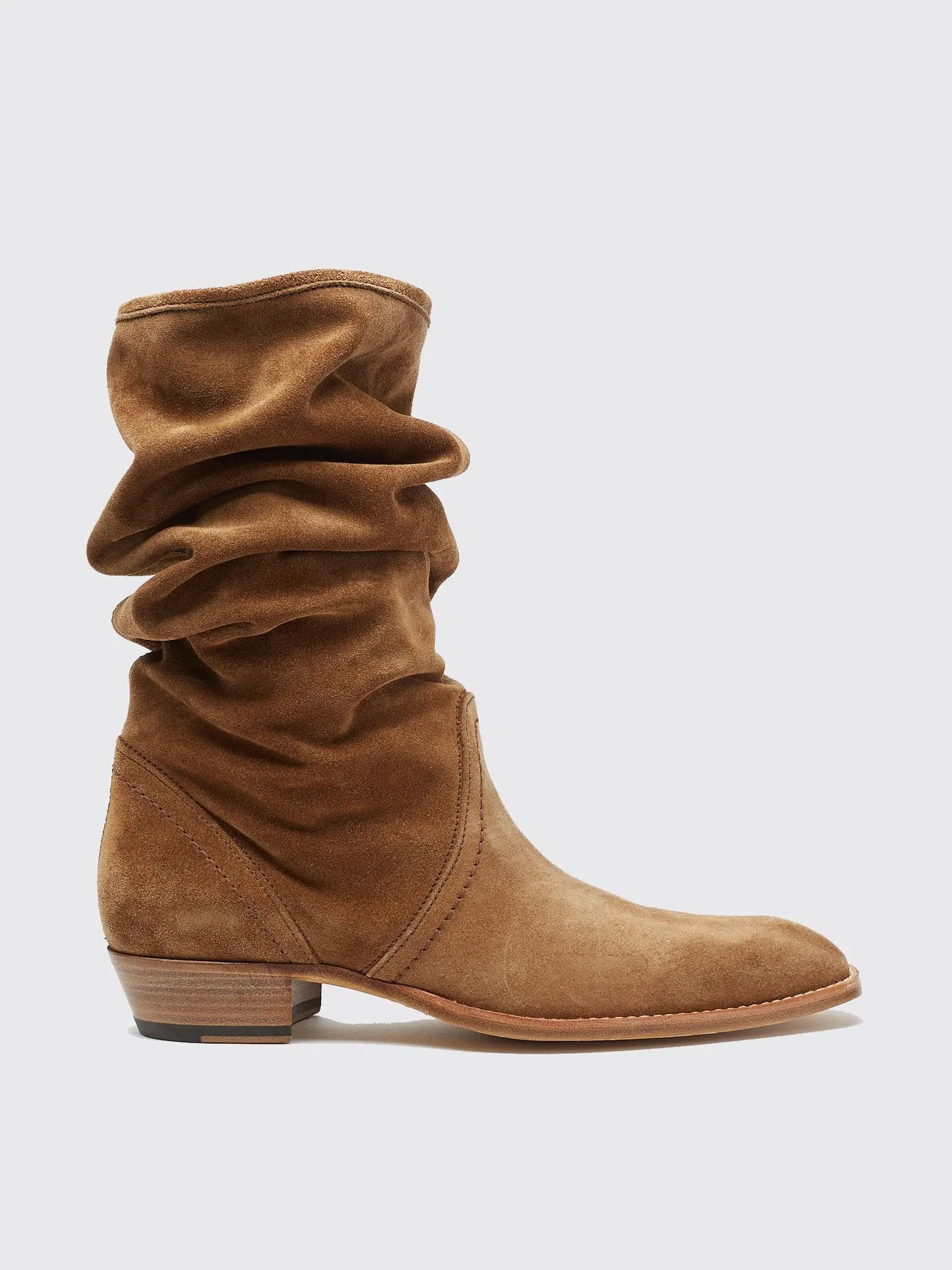 KEITH ROLL DOWN BOOTS IN TOBACCO SUEDE