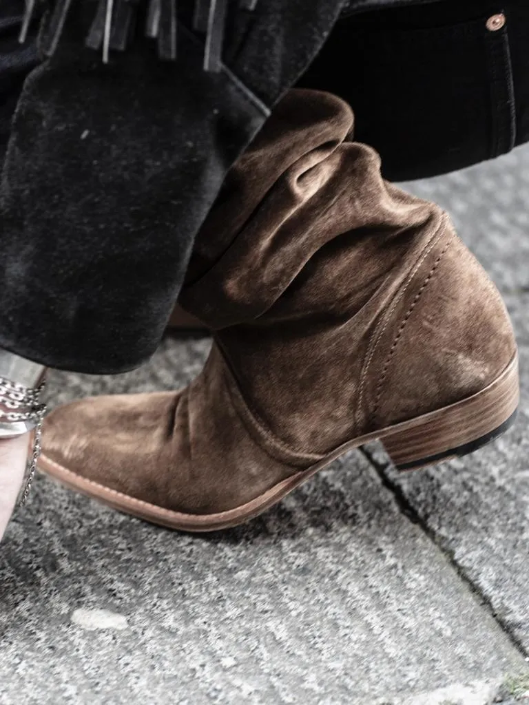 KEITH ROLL DOWN BOOTS IN TOBACCO SUEDE