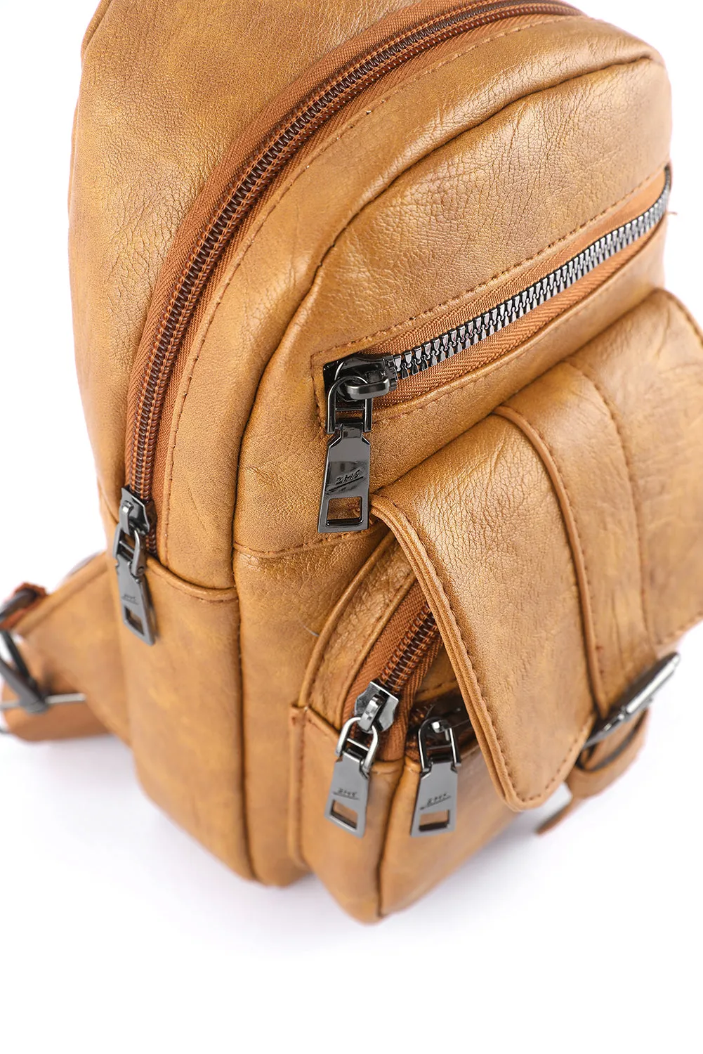 Khaki Vintage Multi Pockets Sling Bag