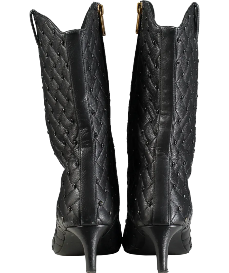 Kurt Geiger Black Regent Crystal Boot UK 4 EU 37 👠