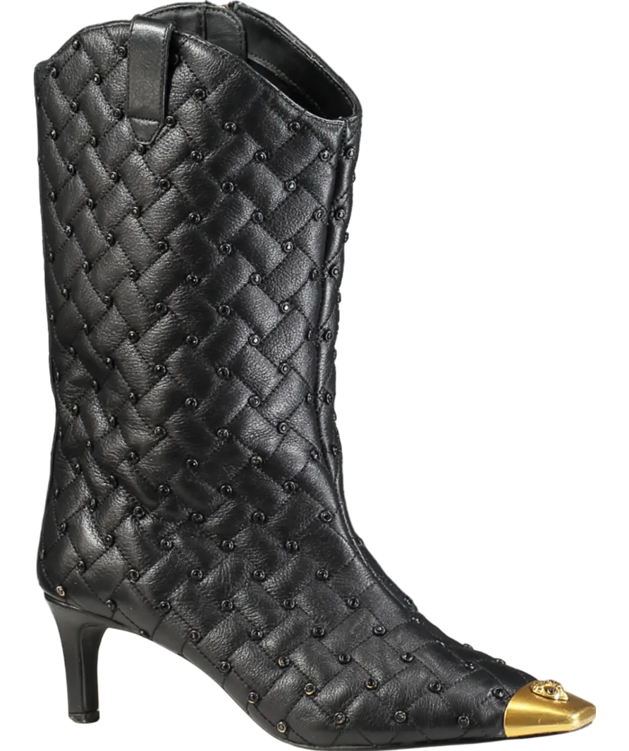 Kurt Geiger Black Regent Crystal Boot UK 4 EU 37 👠