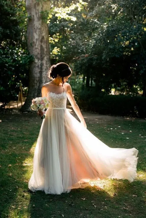 Lace Top Tulle A Line Formal Onsale Long Prom Dress, BG51493
