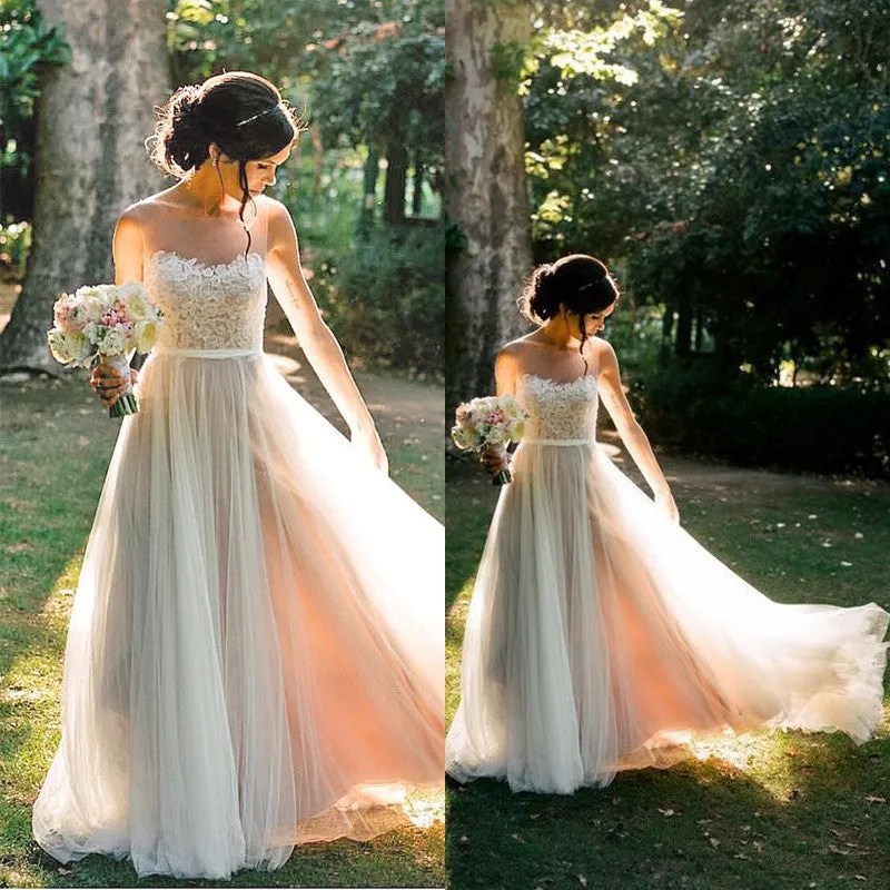Lace Top Tulle A Line Formal Onsale Long Prom Dress, BG51493