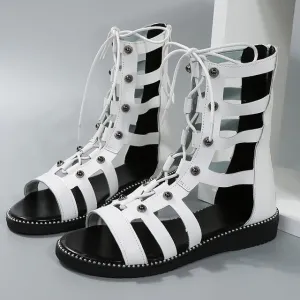 Ladies Cross Strap Open Toe Summer Boot..