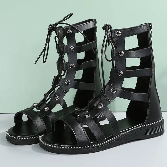 Ladies Cross Strap Open Toe Summer Boot..