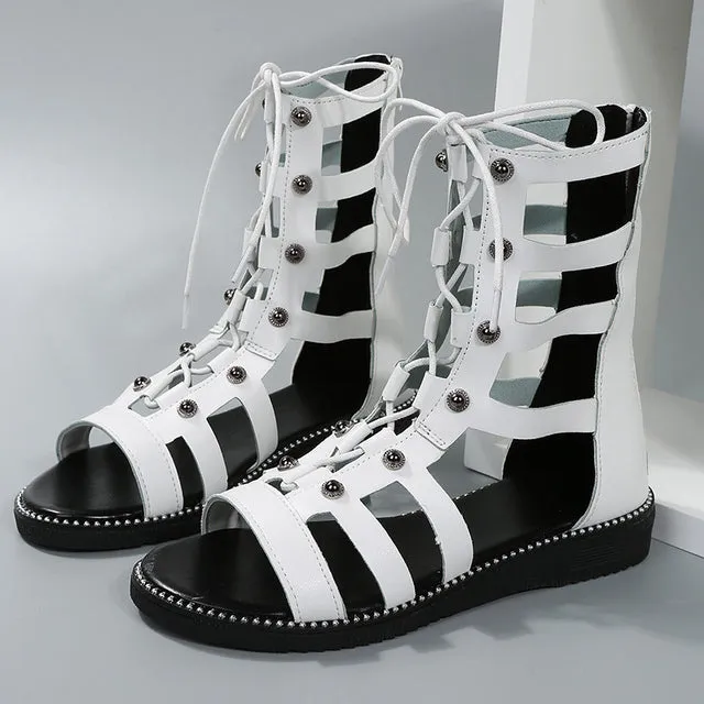 Ladies Cross Strap Open Toe Summer Boot..