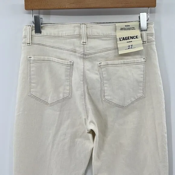 L'AGENCE Sada High Rise Cropped Slim - Macadamia - 27 - New with tags