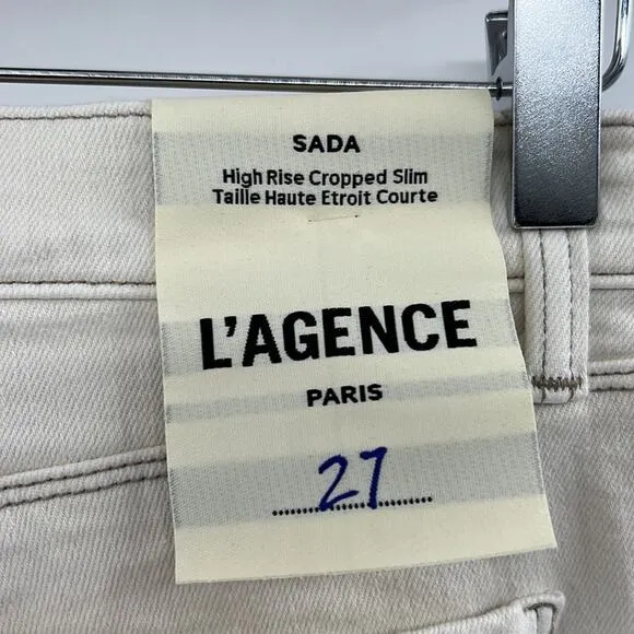 L'AGENCE Sada High Rise Cropped Slim - Macadamia - 27 - New with tags