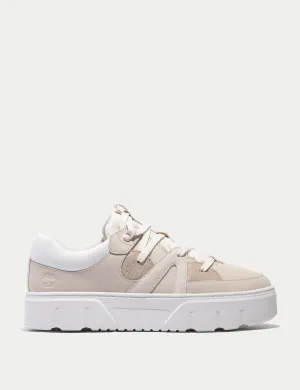 Laurel Court Lace-Up Low Trainer - Beige