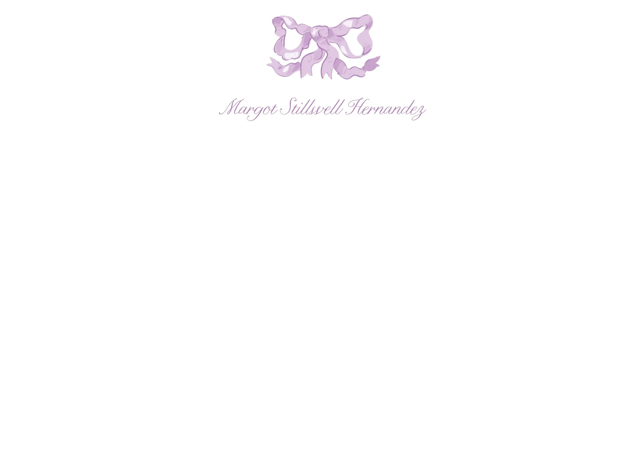 Lavender Vintage Bows Stationery