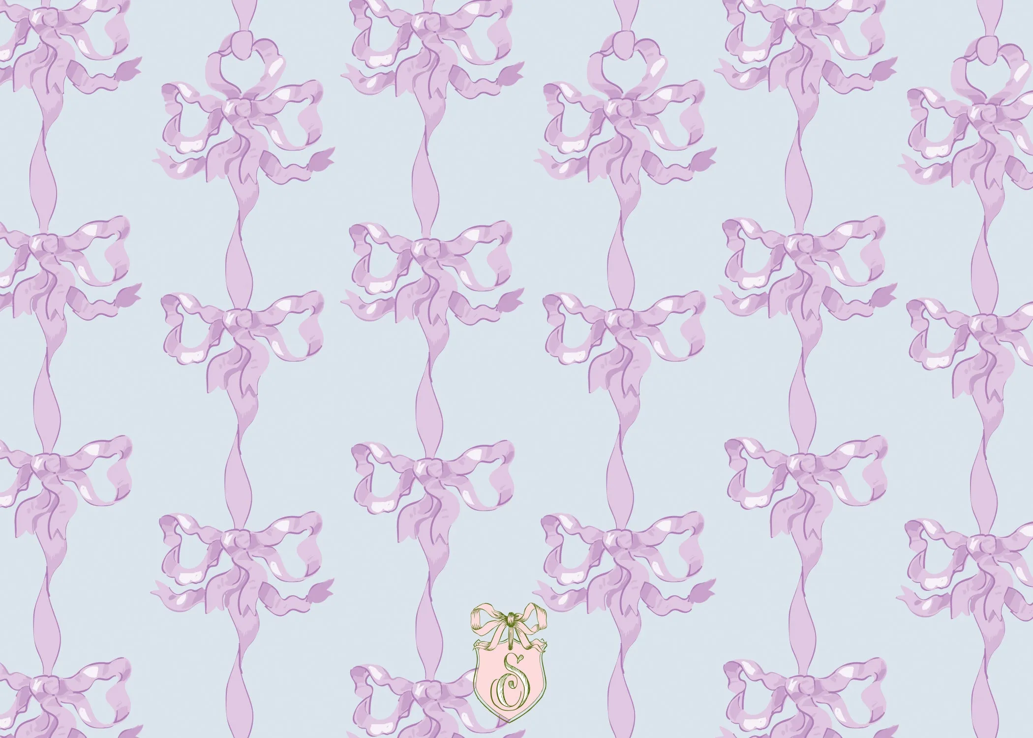 Lavender Vintage Bows Stationery