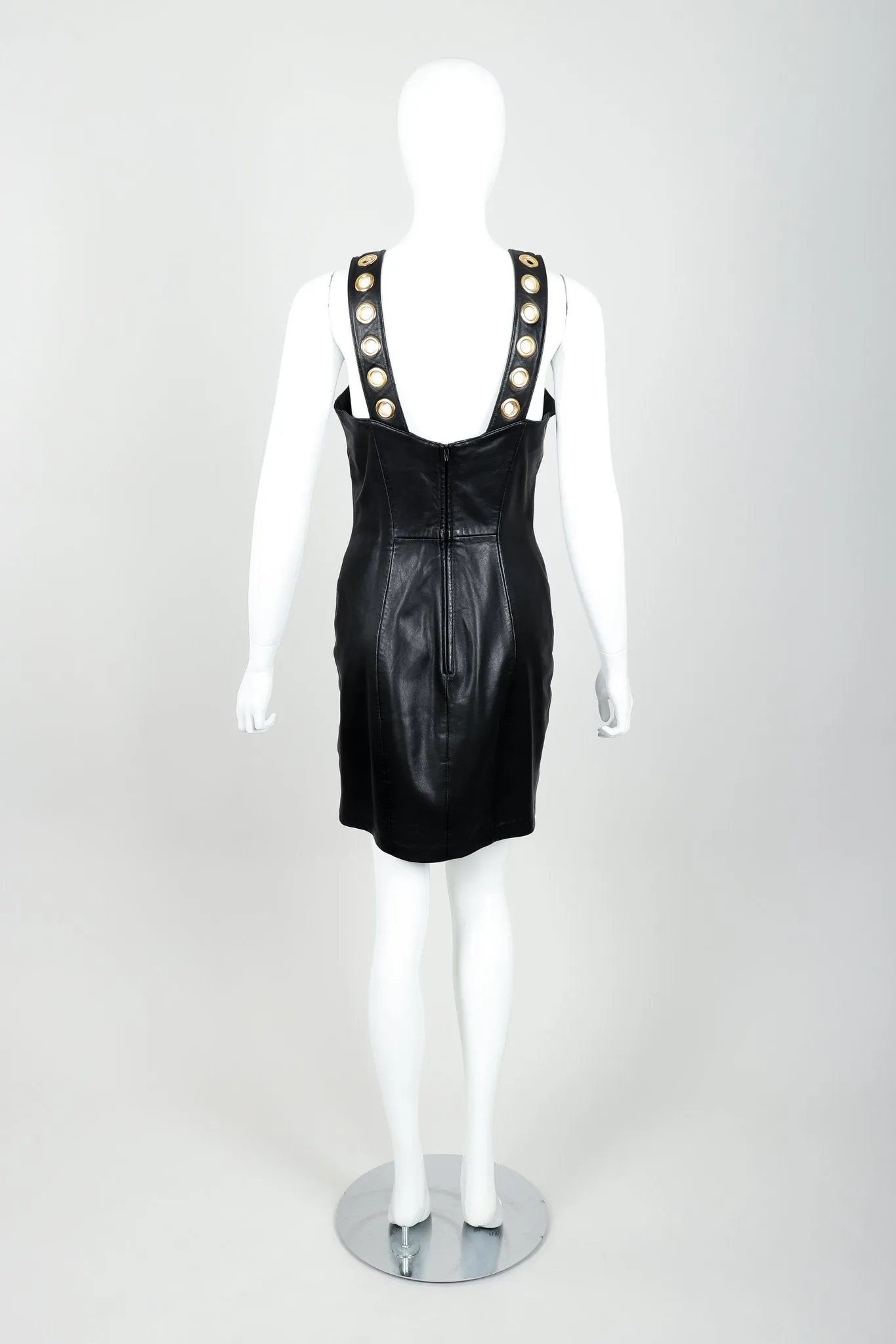 Leather Grommet Bodycon Dress