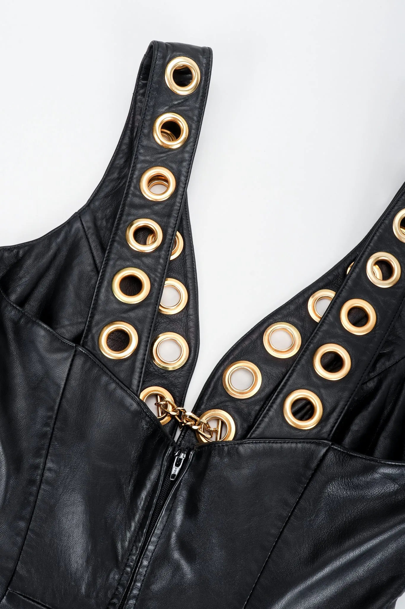 Leather Grommet Bodycon Dress