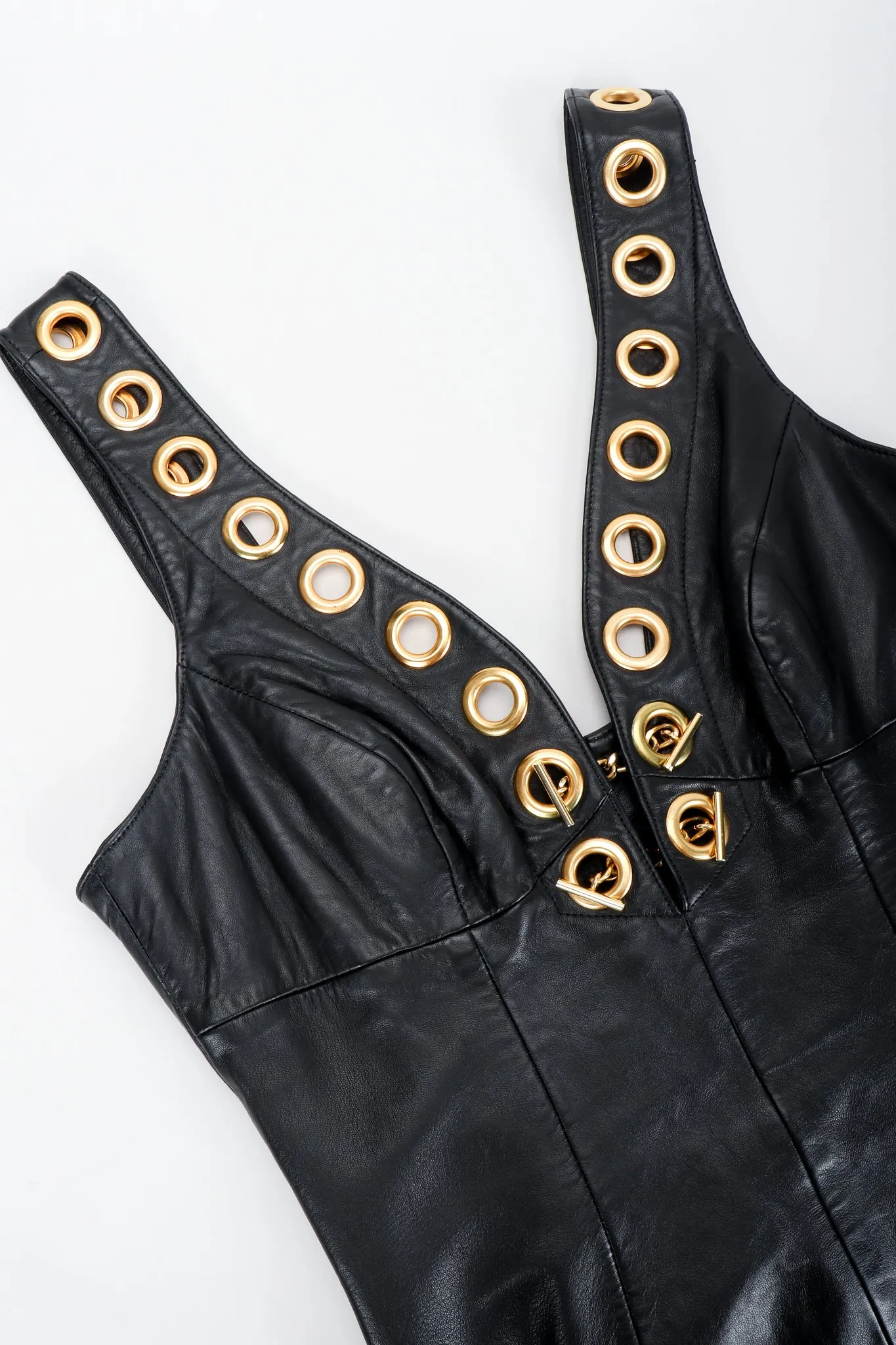 Leather Grommet Bodycon Dress