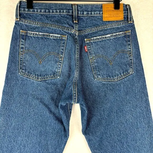 Levi's Premium Wedgie Icon Fit Ankle Jeans Women's Size 28 Oxnard Edge Dark Wash