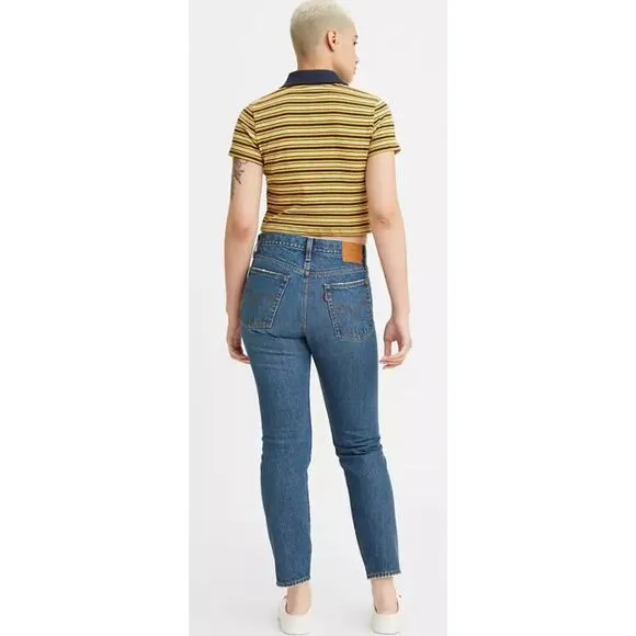 Levi's Premium Wedgie Icon Fit Ankle Jeans Women's Size 28 Oxnard Edge Dark Wash