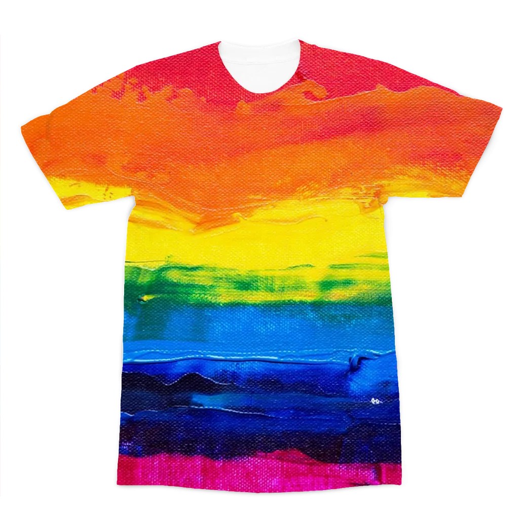LGBT Pride Rainbow Canvas Paint Premium Adult T-Shirt