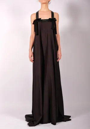 Light Cotton Dress with Leather Straps Maxi