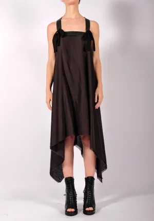 Light Cotton Dress with Leather Straps Midi