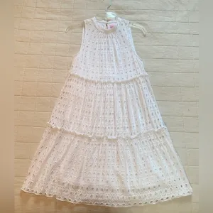 Lilly Pulitzer INDIRA Swing Dress Resort Snow White Eyelet Size XS