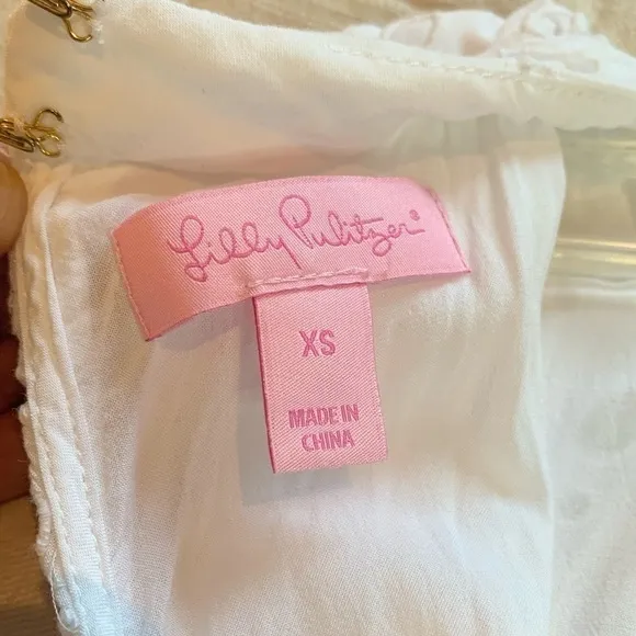 Lilly Pulitzer INDIRA Swing Dress Resort Snow White Eyelet Size XS