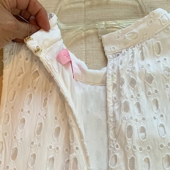 Lilly Pulitzer INDIRA Swing Dress Resort Snow White Eyelet Size XS