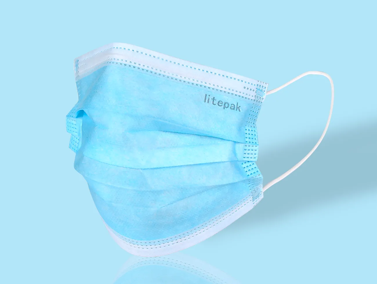 Litepak Premium Disposable Face Masks 3-Ply, 2000 Masks - Blue