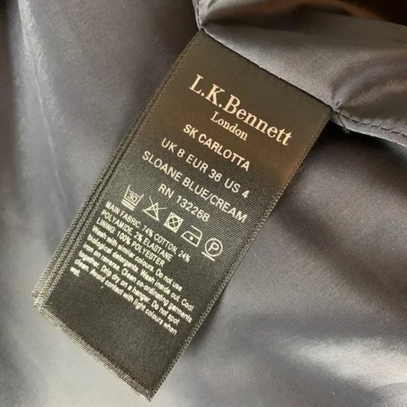 LK Bennett Carlotta Pencil Skirt Micro Dot Dark Navy New 4